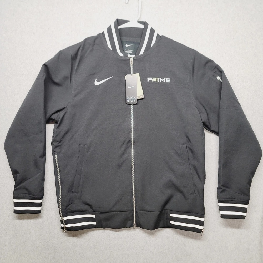 Nike Prime Full Zip Bomber Jacket Deion‎ Sanders Men's Size XL Black Colorado